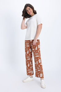 Zivame Harry Potter Knit Cotton Loungewear Set - Caremal Caf — thumbnail 3